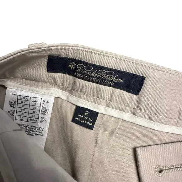 Brooks Brothers Womens Pants Advantage Chino Beige Khaki Size 2 W28 31L - Picture 8 of 9